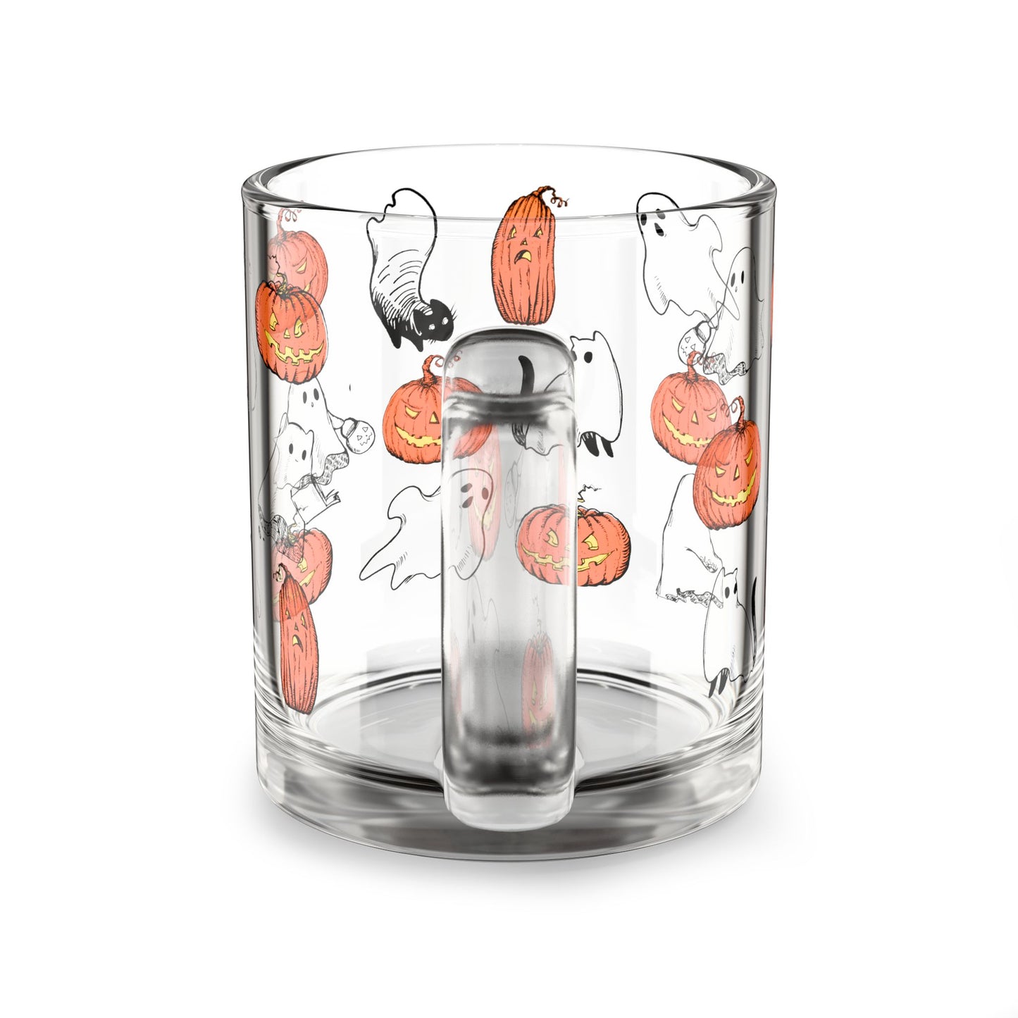 Halloween Ghosts and Jack-O-Lantern Glass Mug - 10oz