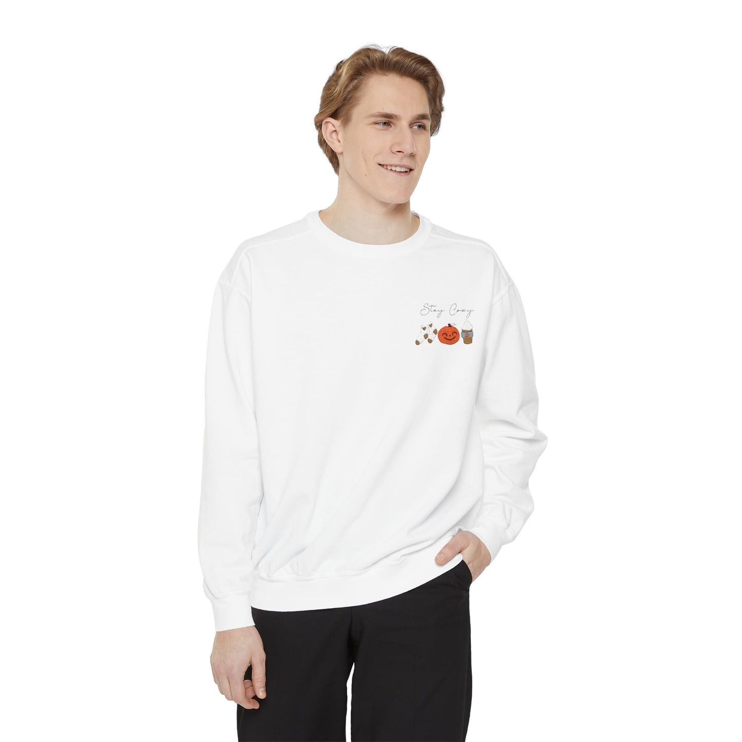 Stay Cozy Fall Embroidered Sweatshirt
