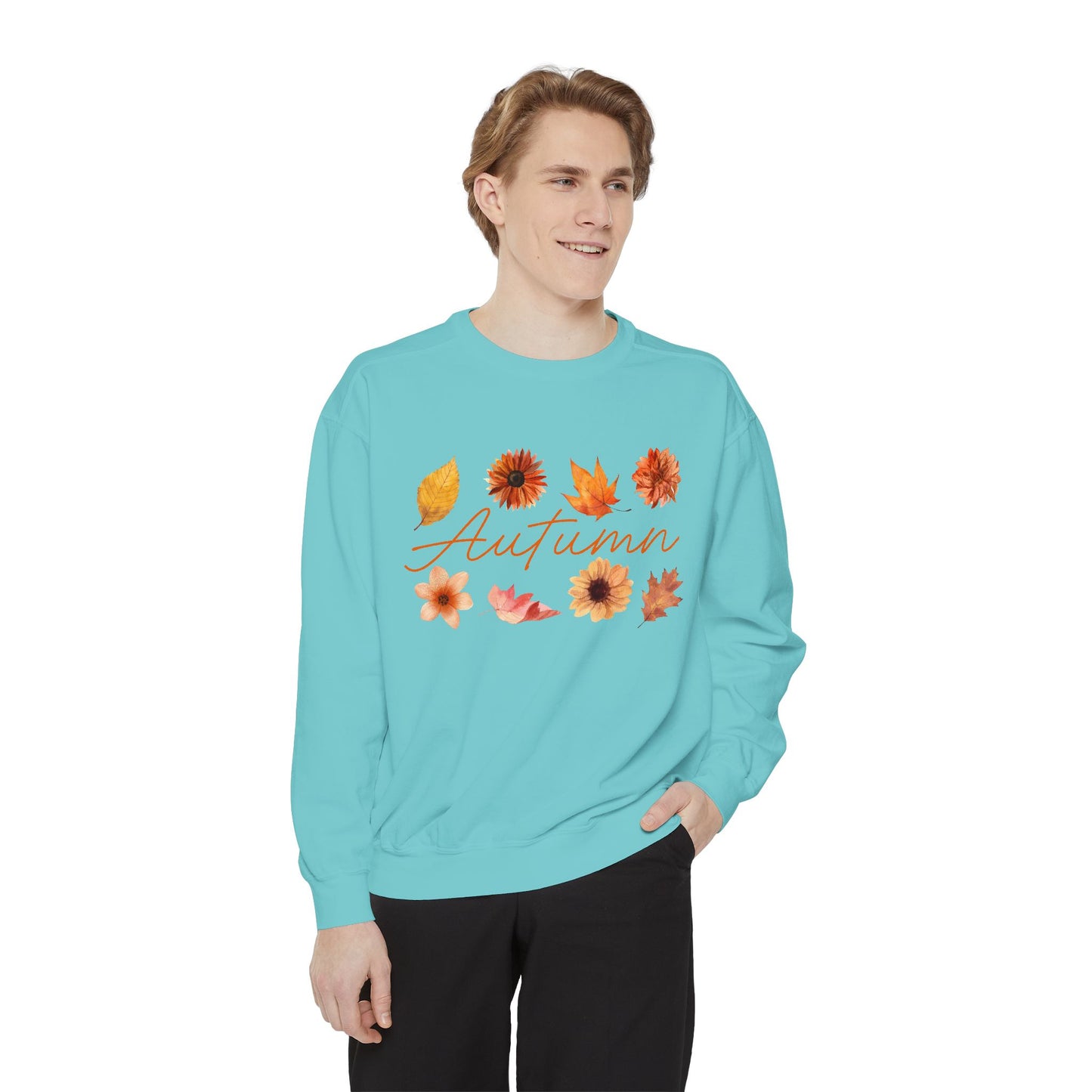 Autumn Floral Unisex Sweatshirt, Cozy Fall Apparel, Perfect for Thanksgiving, Gift Idea for Her or Him, Casual Layering