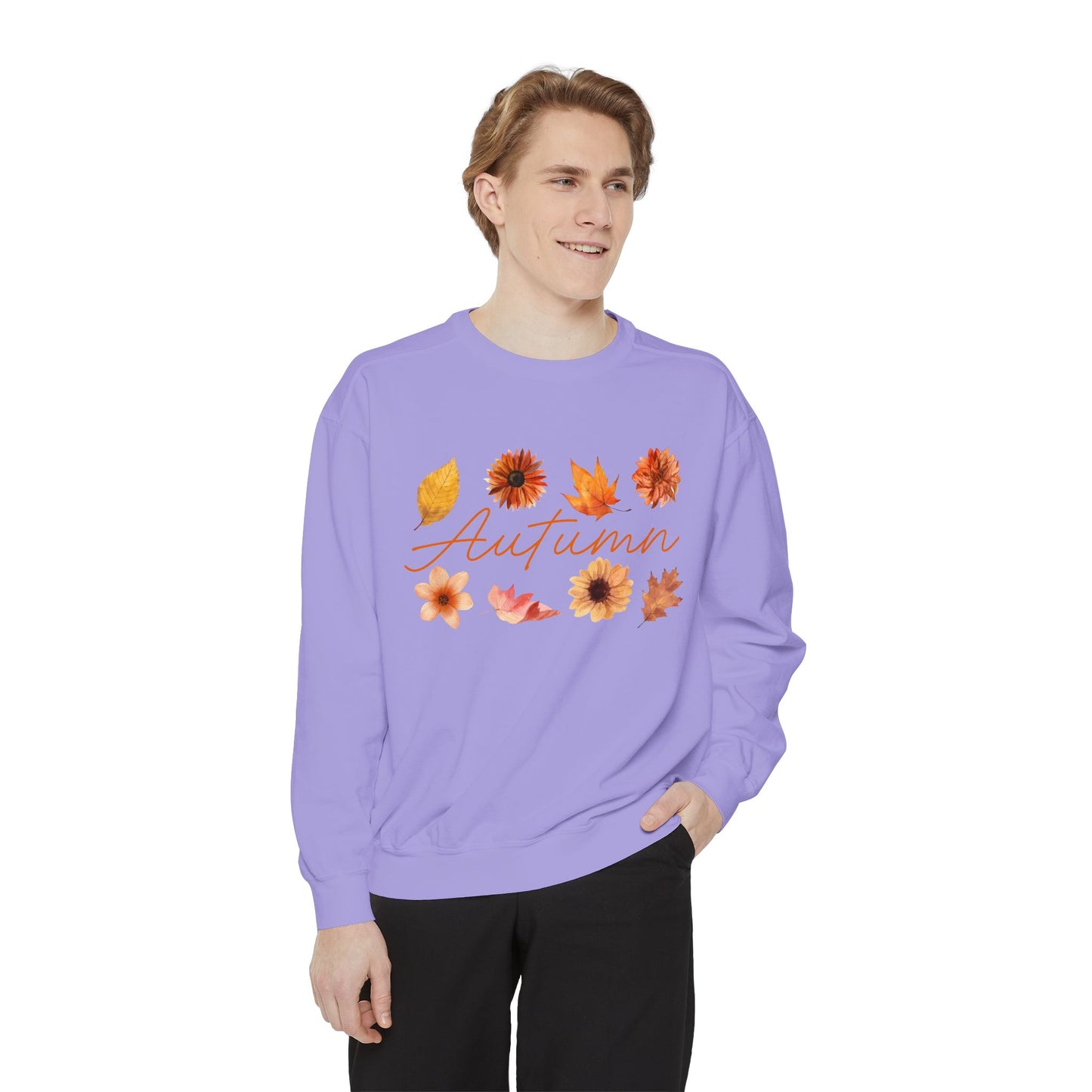 Autumn Floral Unisex Sweatshirt, Cozy Fall Apparel, Perfect for Thanksgiving, Gift Idea for Her or Him, Casual Layering