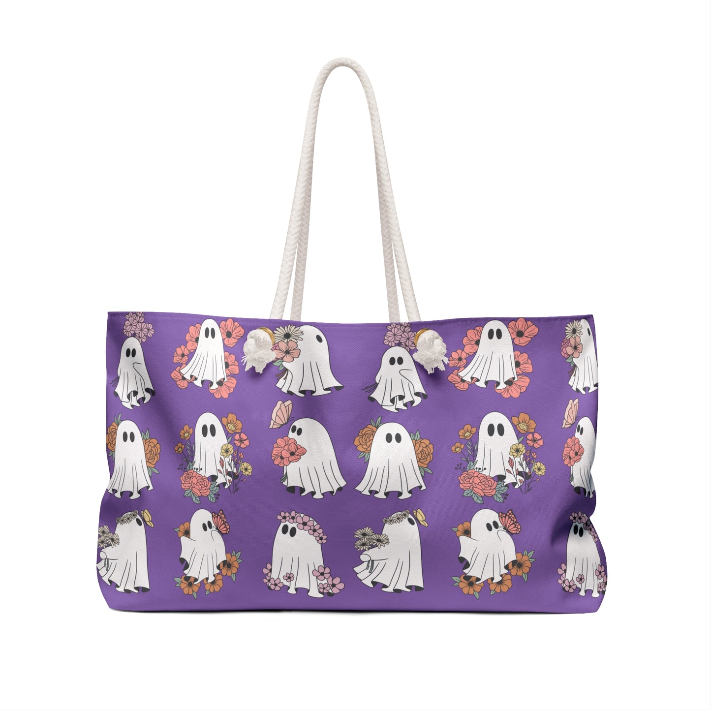 Ghostly Floral Weekender Bag - Perfect for Travel & Halloween
