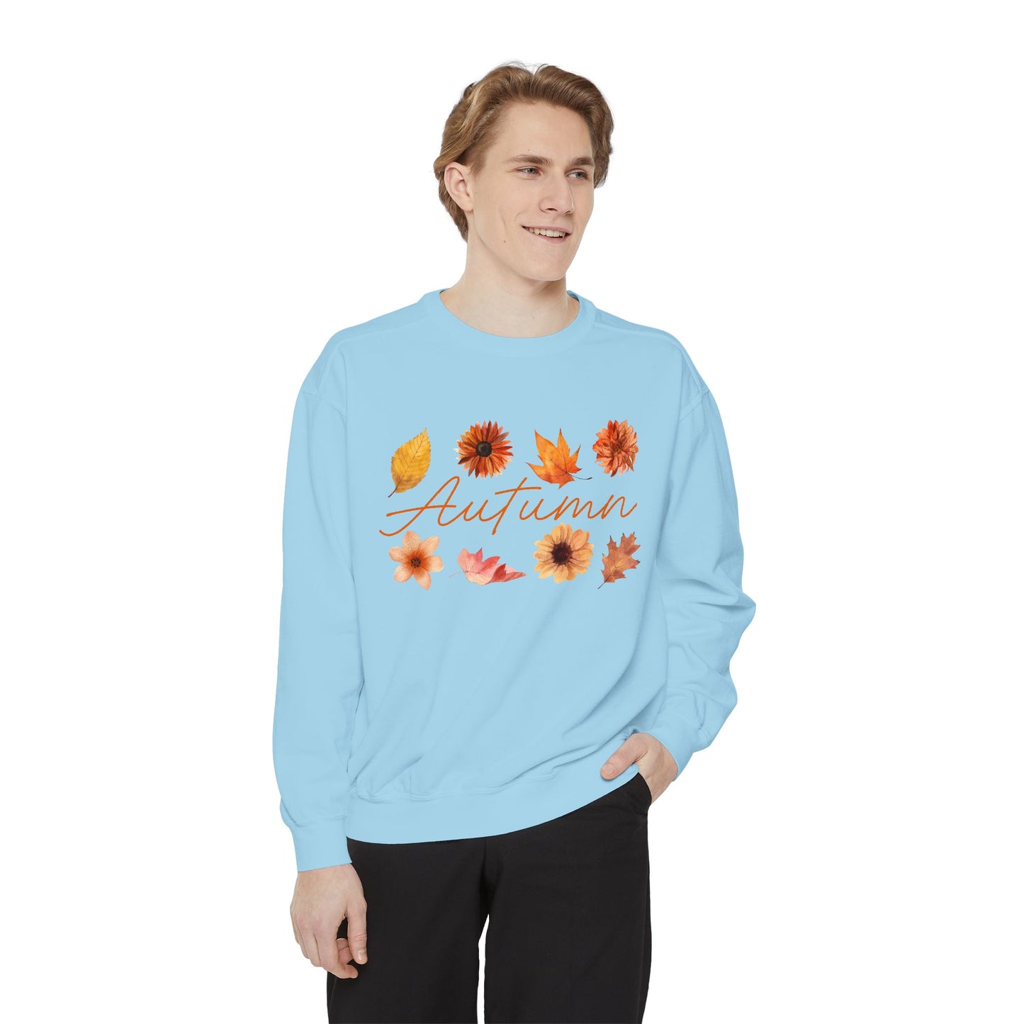 Autumn Floral Unisex Sweatshirt, Cozy Fall Apparel, Perfect for Thanksgiving, Gift Idea for Her or Him, Casual Layering