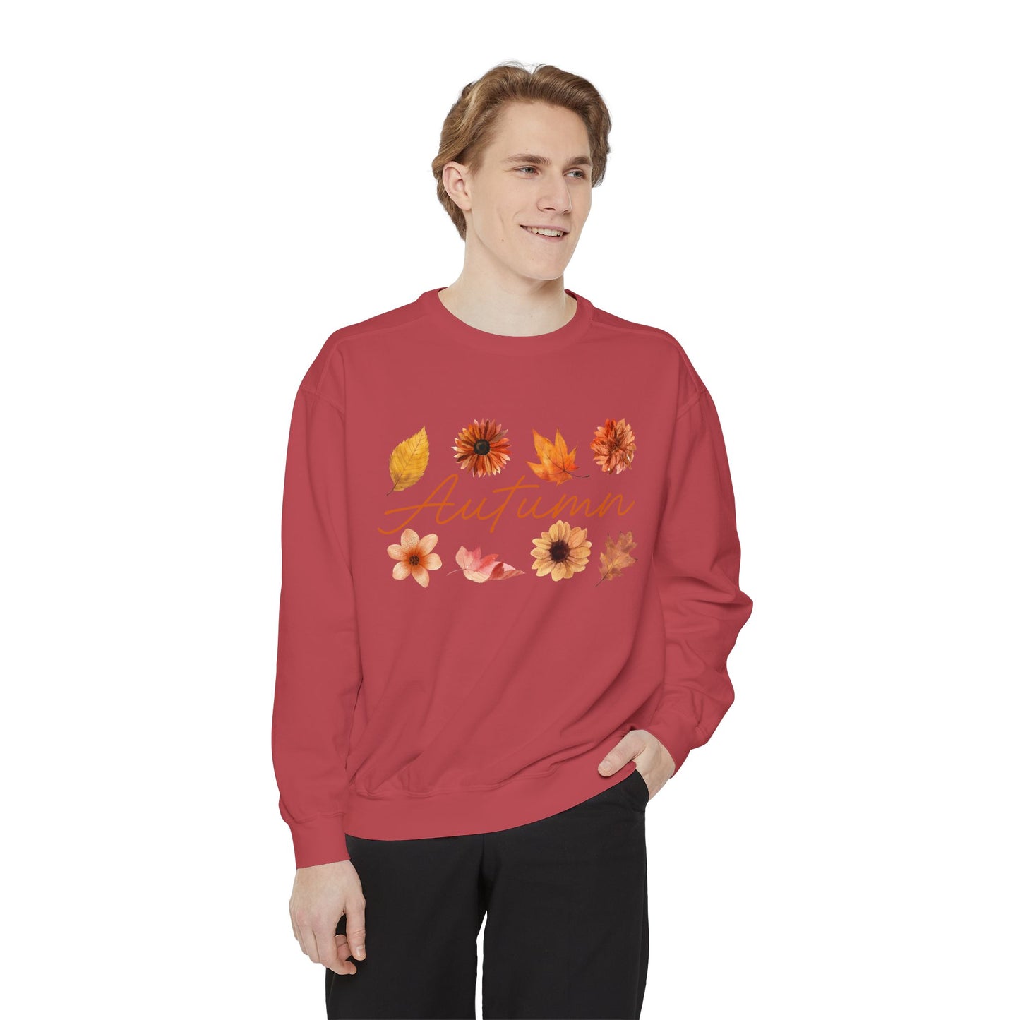 Autumn Floral Unisex Sweatshirt, Cozy Fall Apparel, Perfect for Thanksgiving, Gift Idea for Her or Him, Casual Layering