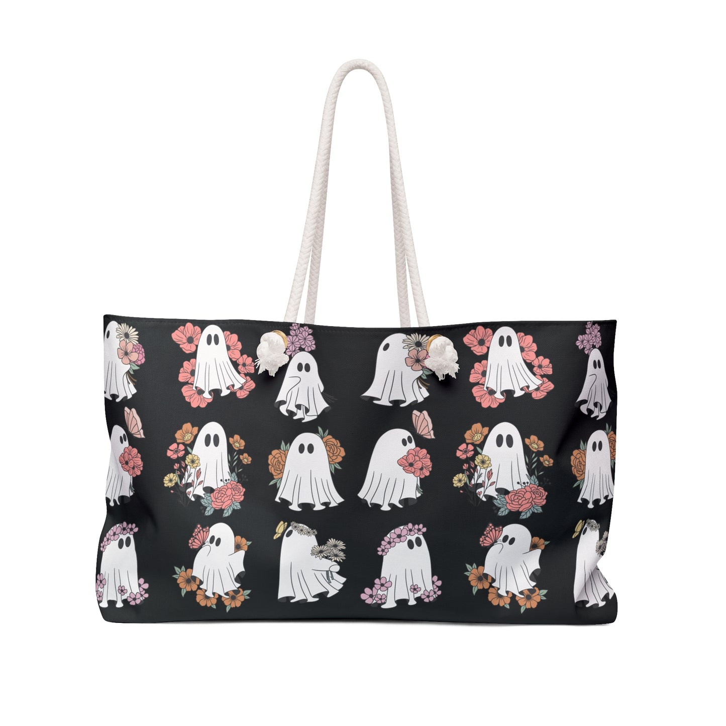Ghostly Floral Weekender Bag - Perfect for Travel & Halloween