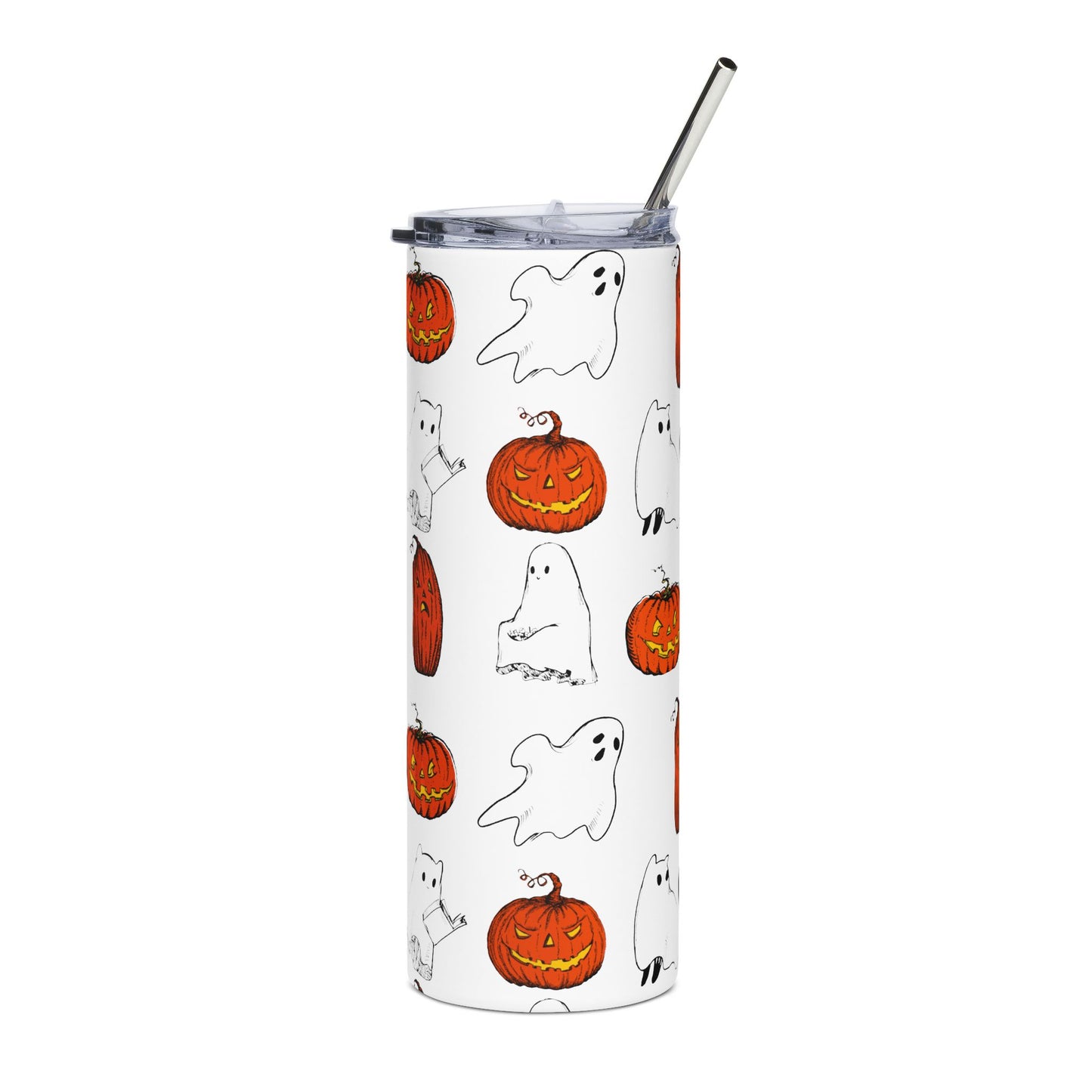 Halloween Stainless Steel Tumbler, 20oz with Jack O Lanterns and Ghostly Ghouls