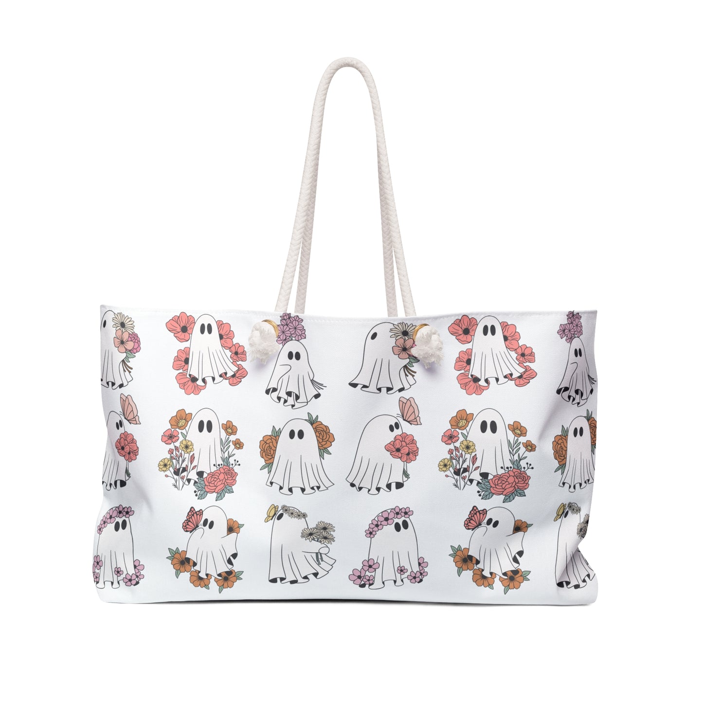 Ghostly Floral Weekender Bag - Perfect for Travel & Halloween
