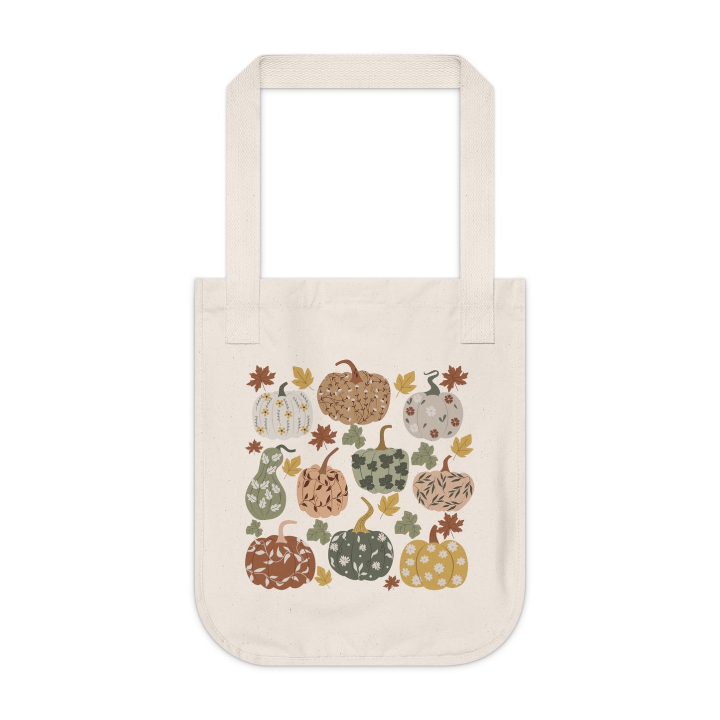Organic Floral Pumpkin Tote Bag