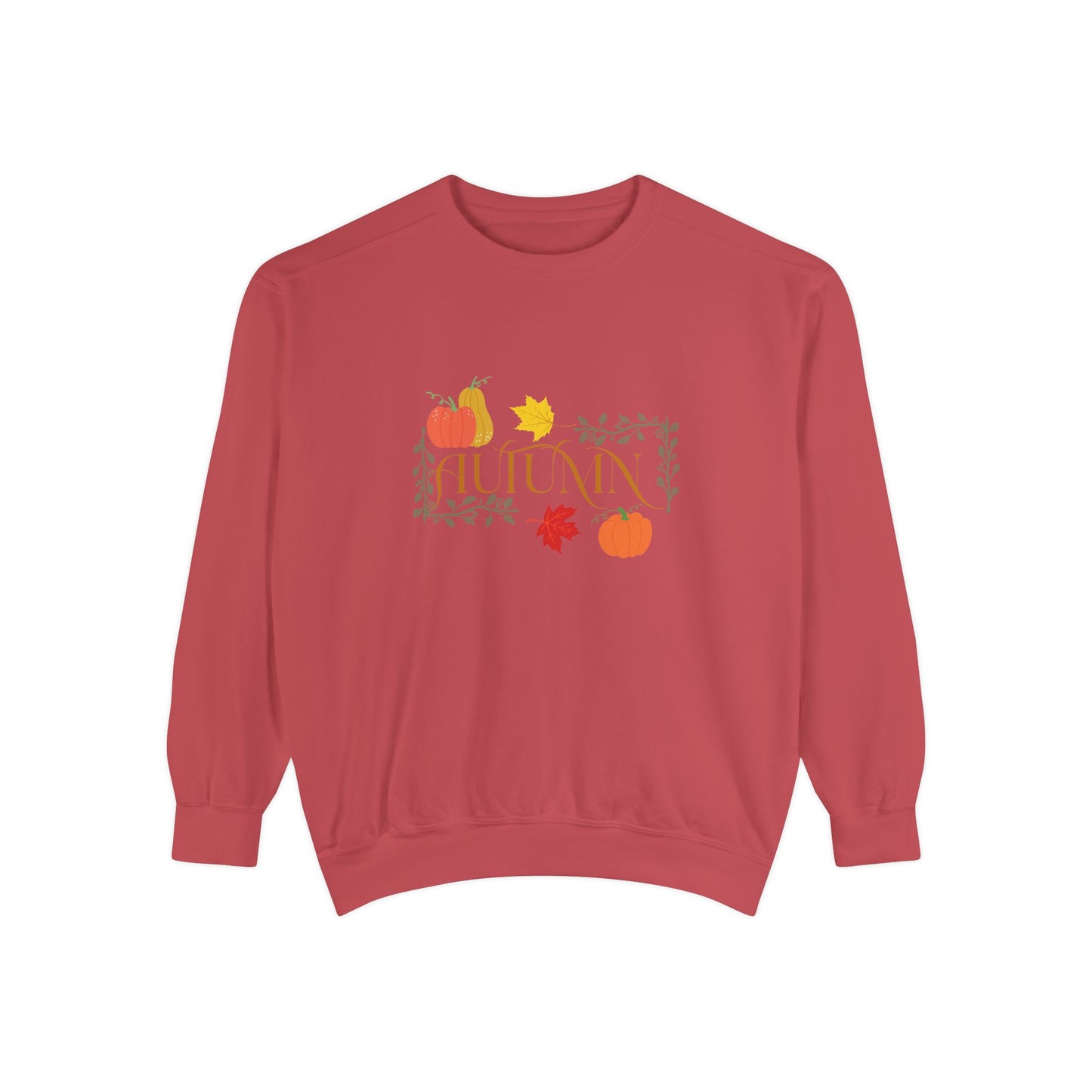 Cozy Autumn Sweatshirt - Unisex Garment-Dyed with Fall Design
