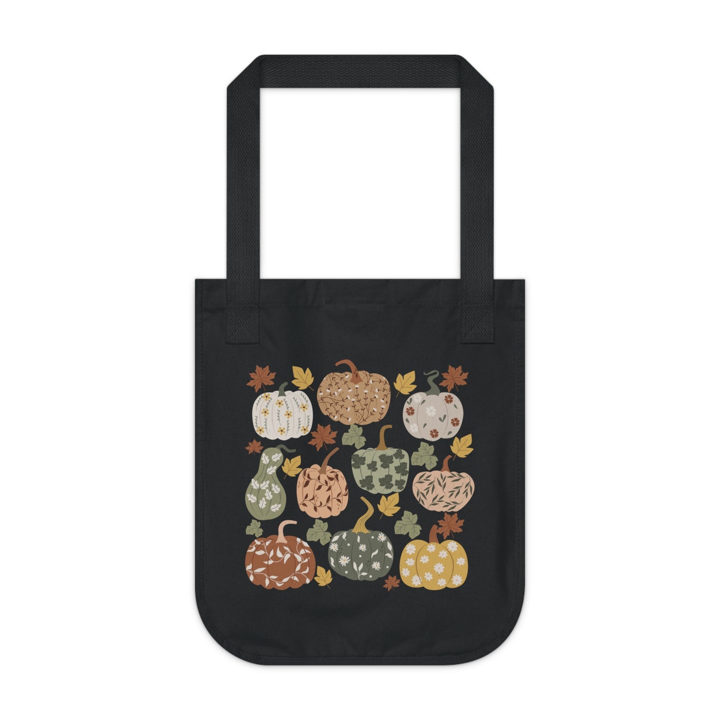 Organic Floral Pumpkin Tote Bag