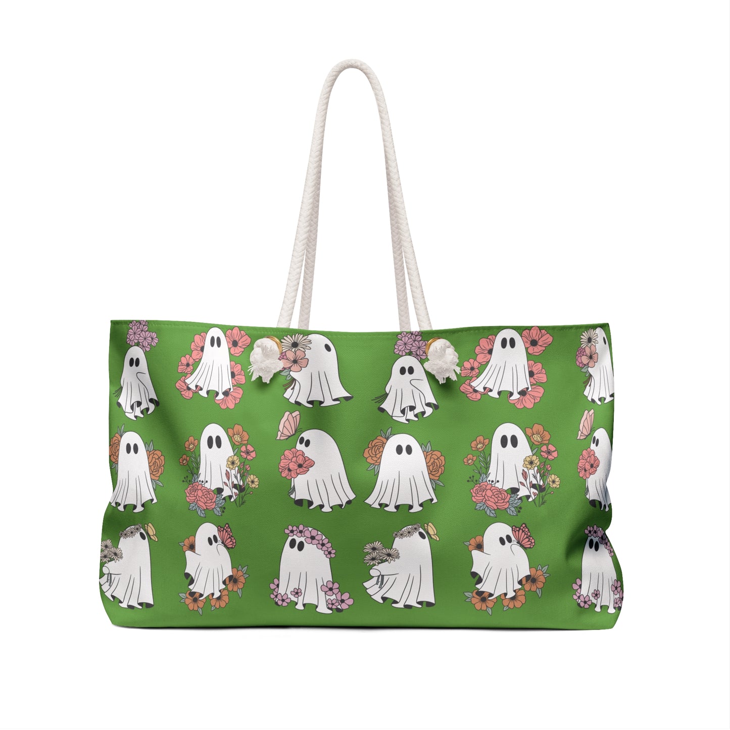 Ghostly Floral Weekender Bag - Perfect for Travel & Halloween