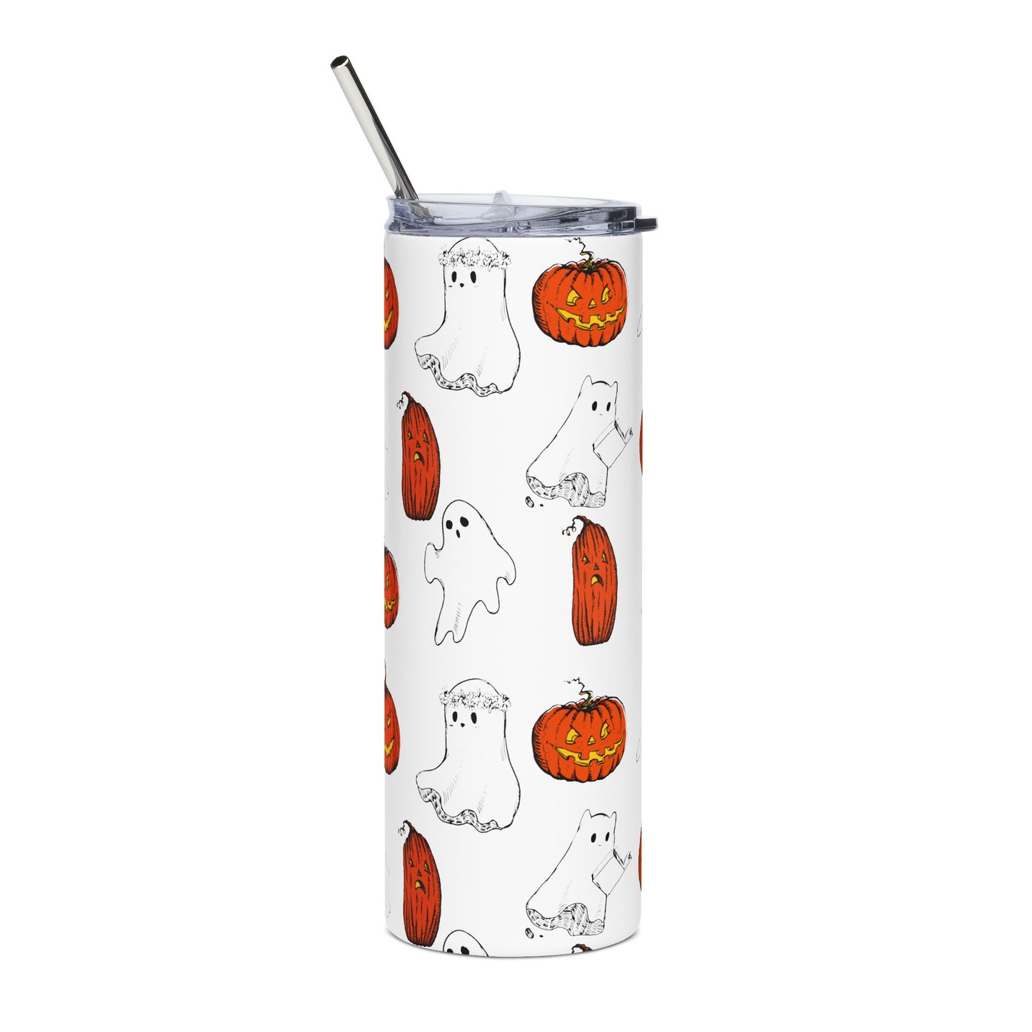 Halloween Stainless Steel Tumbler, 20oz with Jack O Lanterns and Ghostly Ghouls