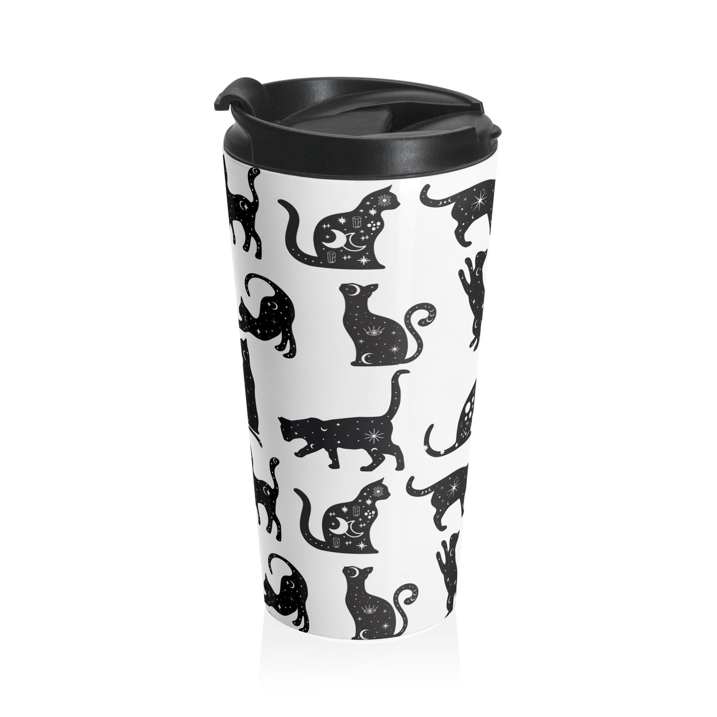 Whimsical Cat Travel Mug | Perfect for Cat Lovers, Animal Enthusiasts, Gift for Pet Owners, Travel Accessory, Coffee Mug