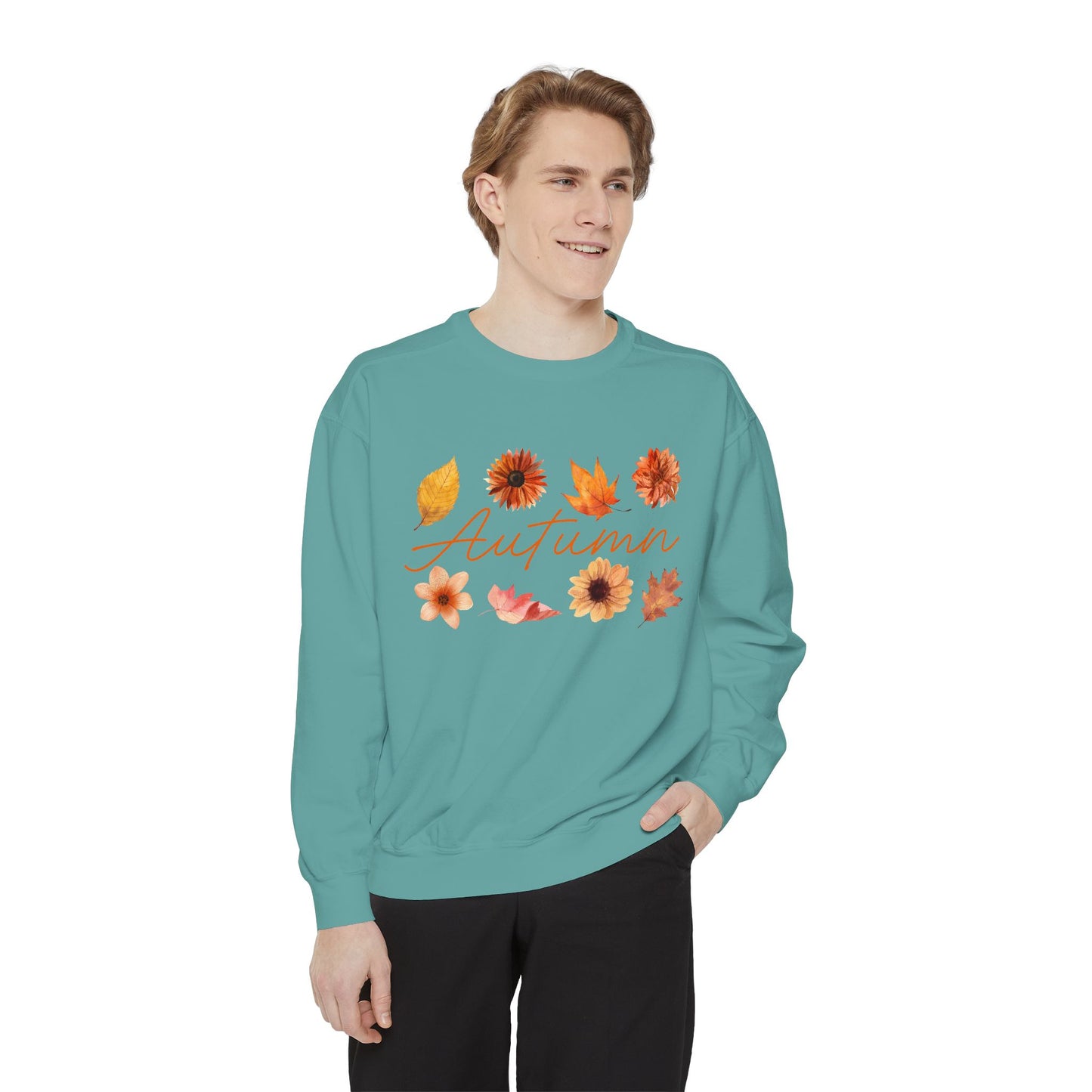 Autumn Floral Unisex Sweatshirt, Cozy Fall Apparel, Perfect for Thanksgiving, Gift Idea for Her or Him, Casual Layering