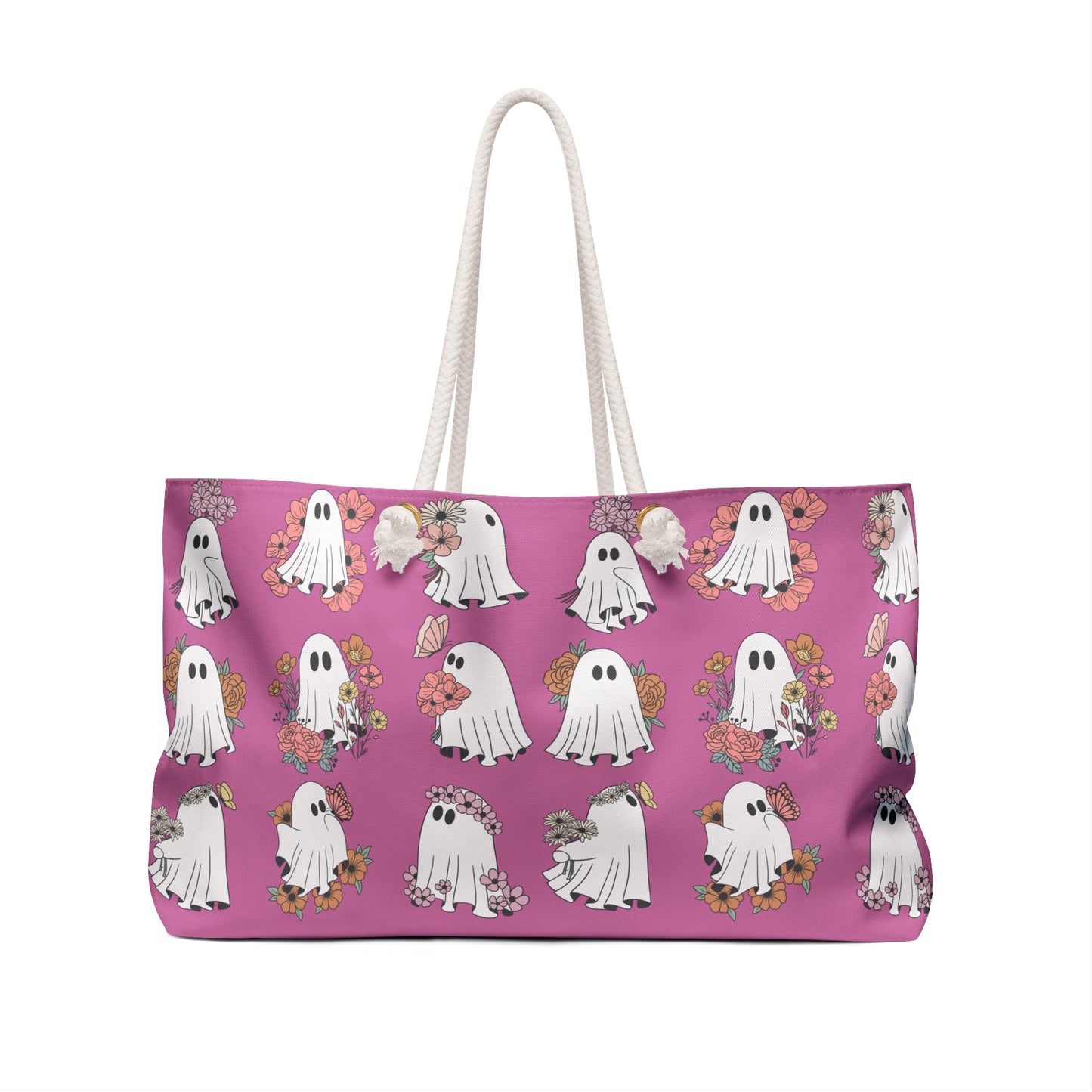 Ghostly Floral Weekender Bag - Perfect for Travel & Halloween