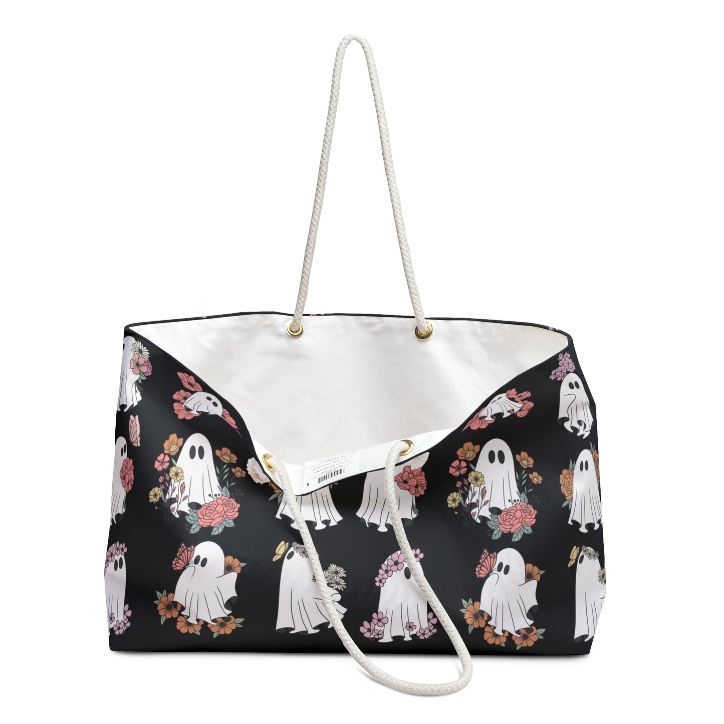 Ghostly Floral Weekender Bag - Perfect for Travel & Halloween