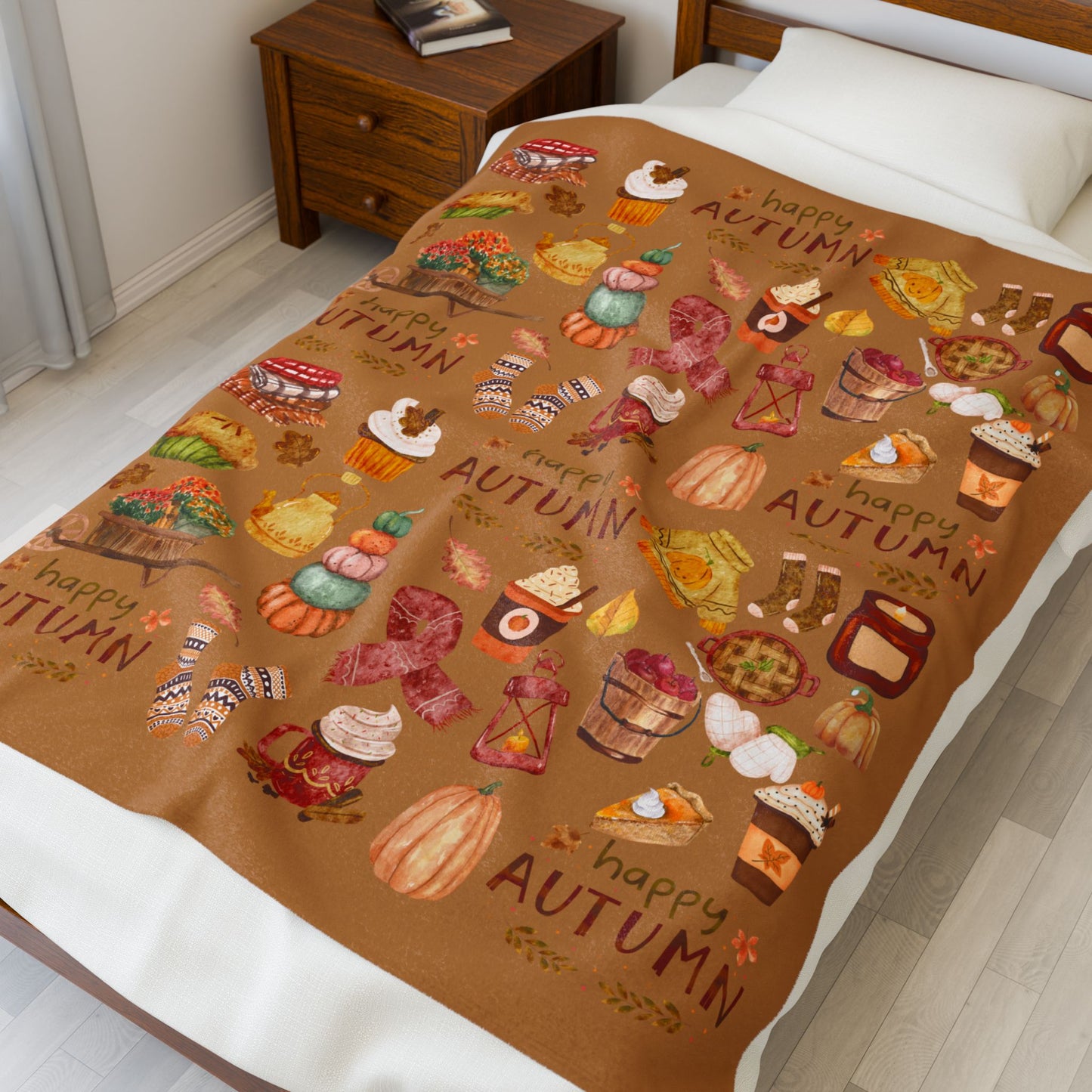 Autumn Plush Blanket in Color Latte