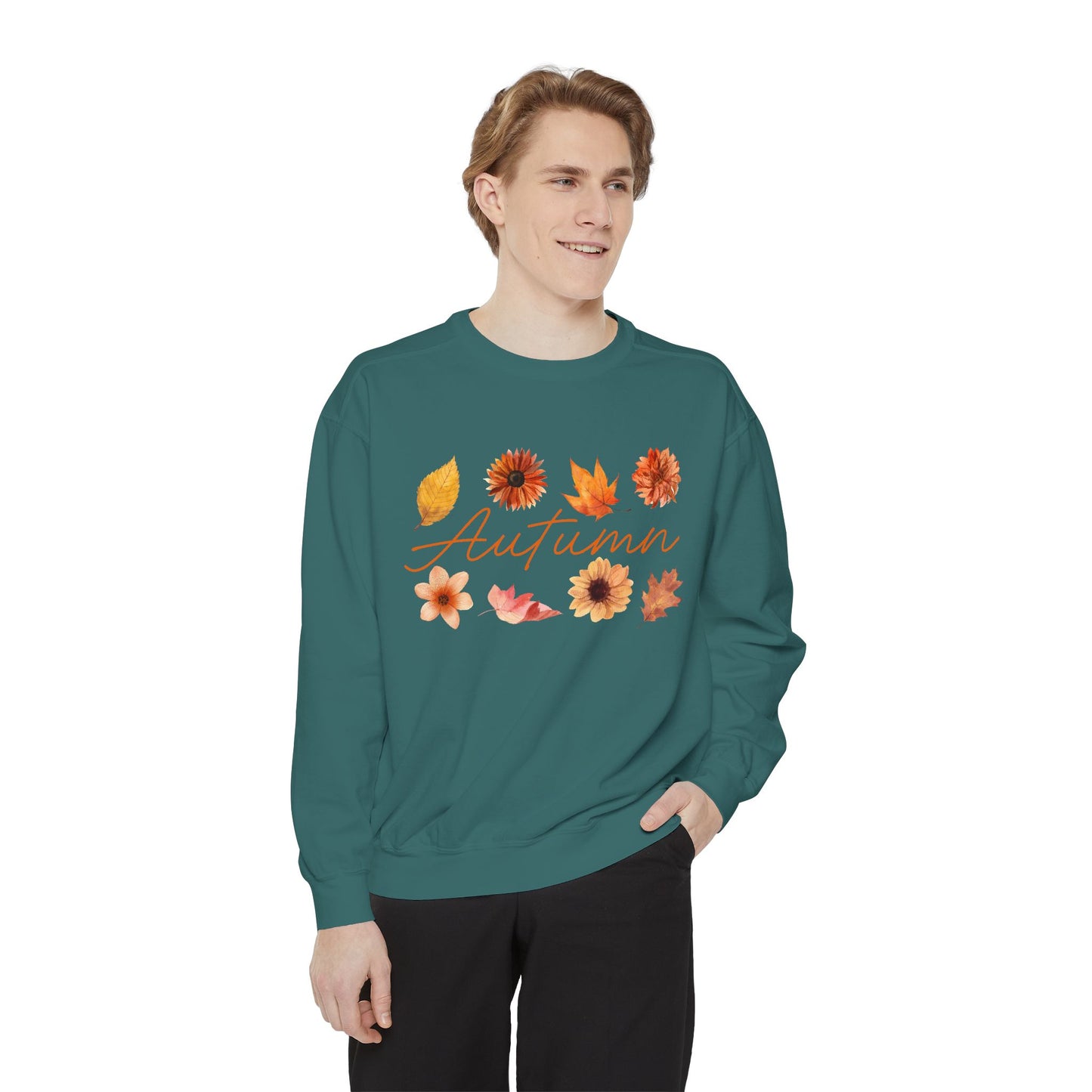 Autumn Floral Unisex Sweatshirt, Cozy Fall Apparel, Perfect for Thanksgiving, Gift Idea for Her or Him, Casual Layering