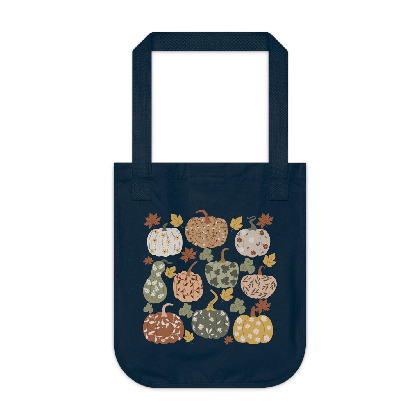 Organic Floral Pumpkin Tote Bag