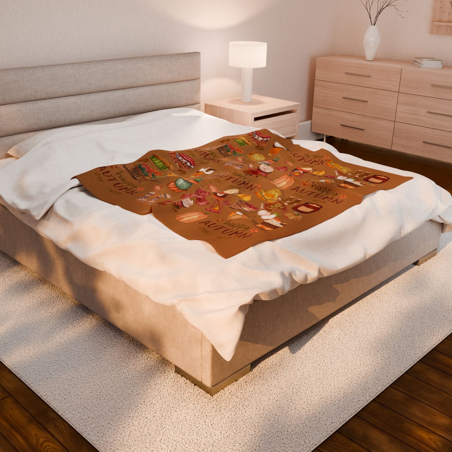 Autumn Plush Blanket in Color Latte
