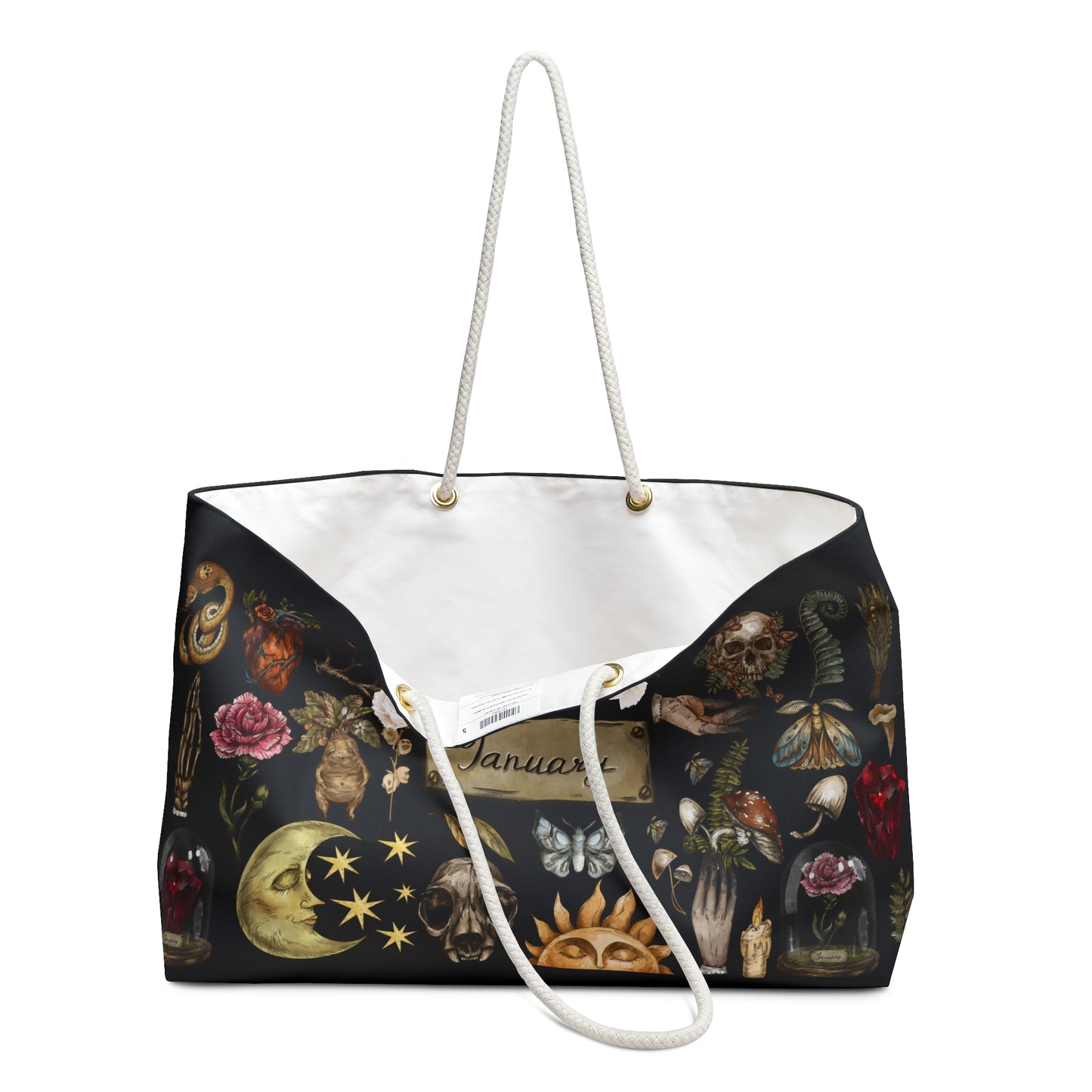 Witchy January Birthstone and Birth Flower Weekender Bag