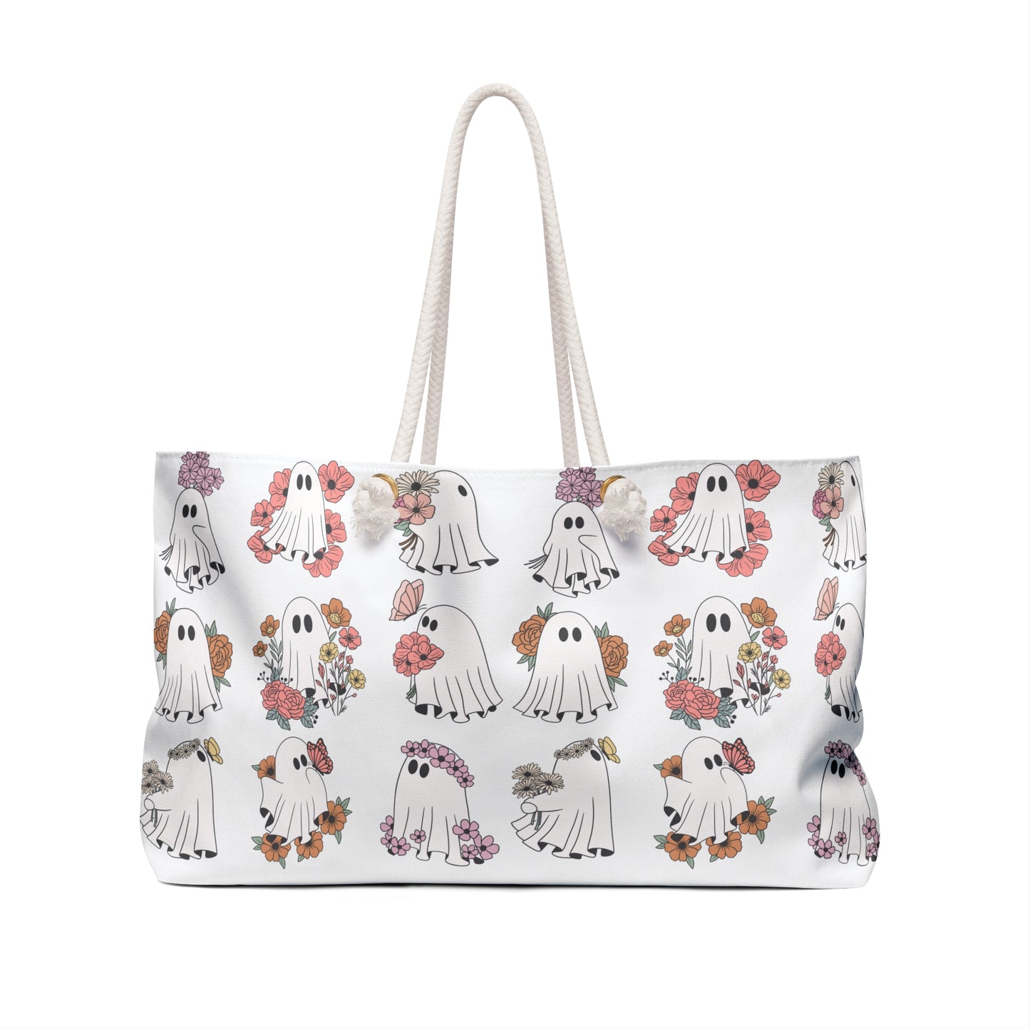 Ghostly Floral Weekender Bag - Perfect for Travel & Halloween