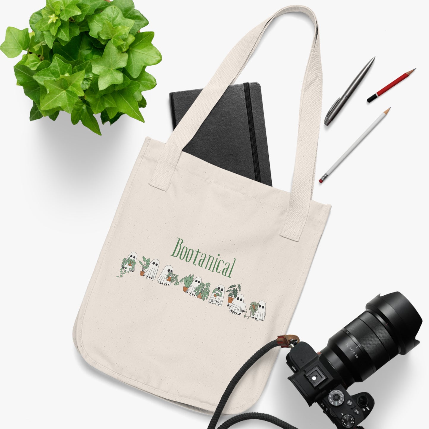 Bootanical Organic Canvas Tote Bag- A Spooky and Sustainable Carry All