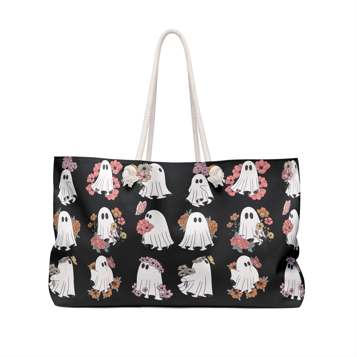 Ghostly Floral Weekender Bag - Perfect for Travel & Halloween