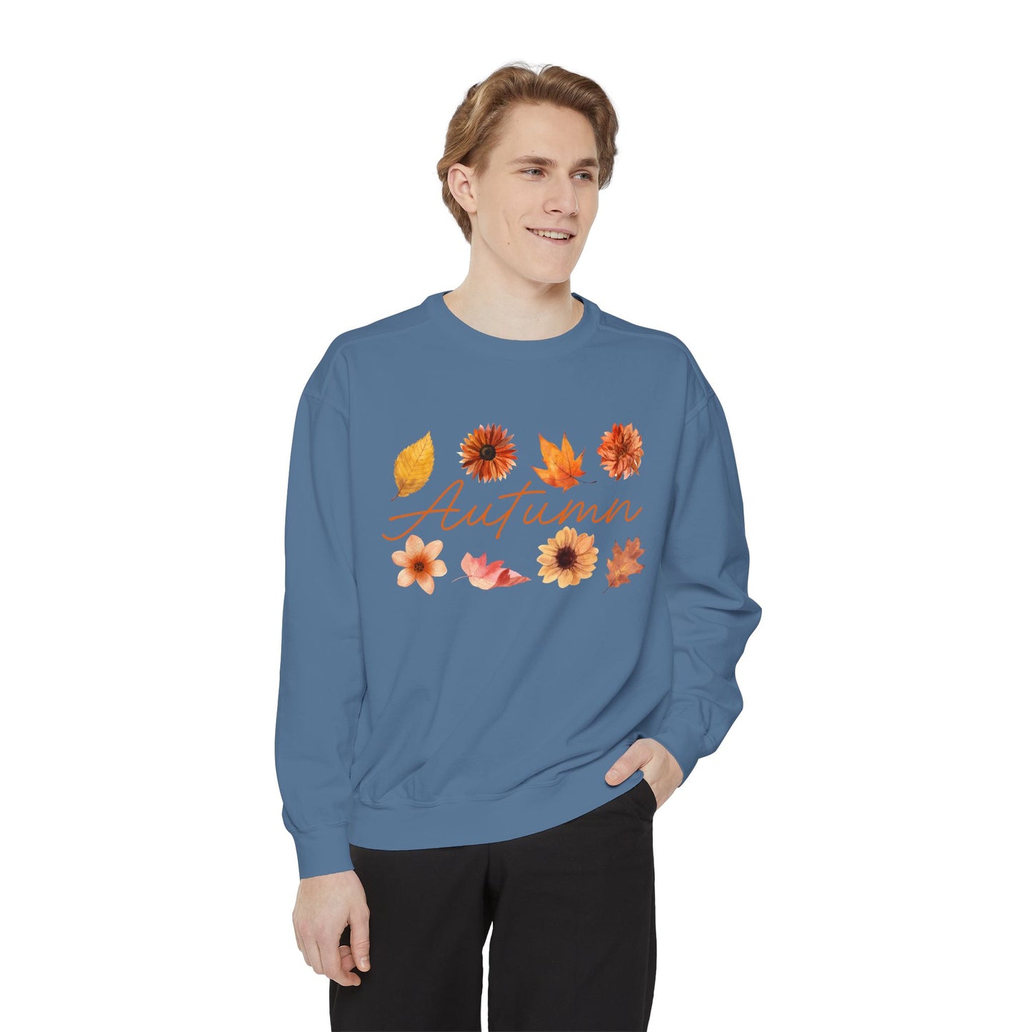 Autumn Floral Unisex Sweatshirt, Cozy Fall Apparel, Perfect for Thanksgiving, Gift Idea for Her or Him, Casual Layering