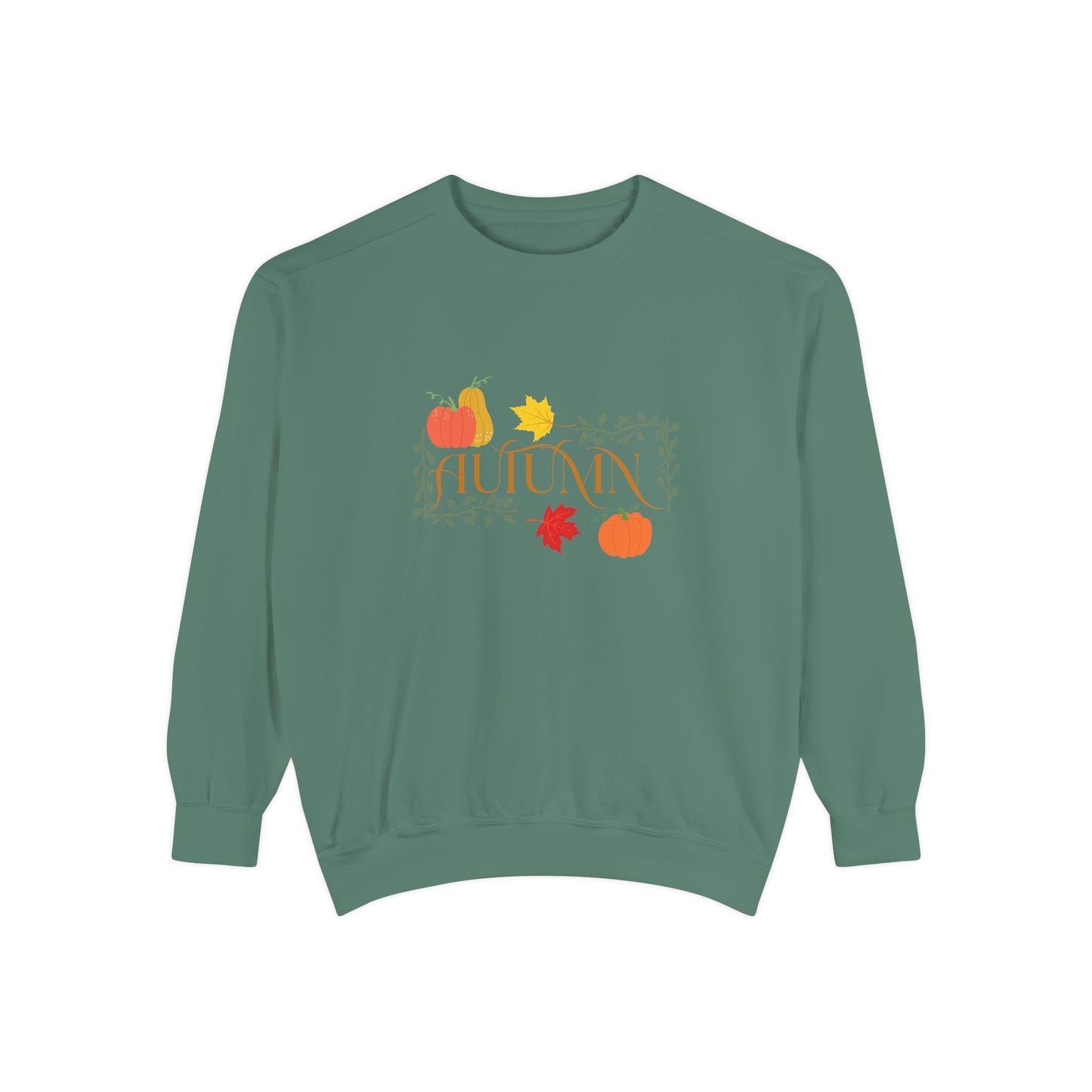 Cozy Autumn Sweatshirt - Unisex Garment-Dyed with Fall Design