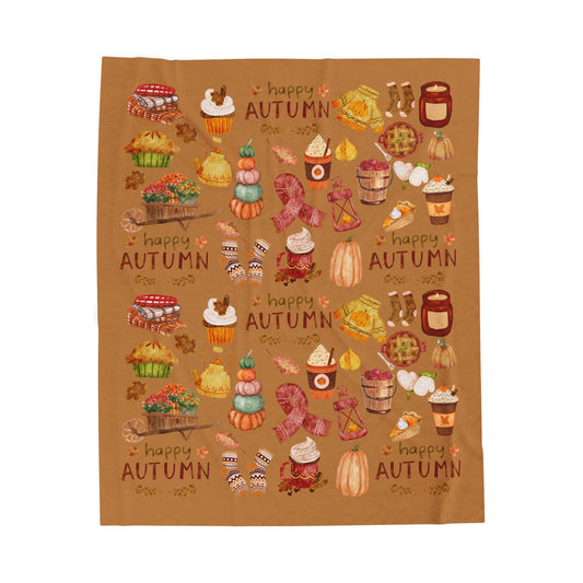 Autumn Plush Blanket in Color Latte