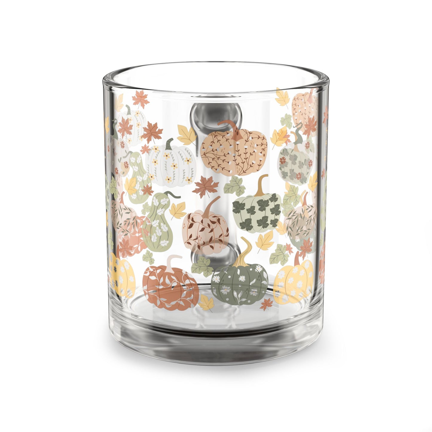 Autumn Pumpkin Glass Mug | Cozy Fall Beverage Cup | 10oz