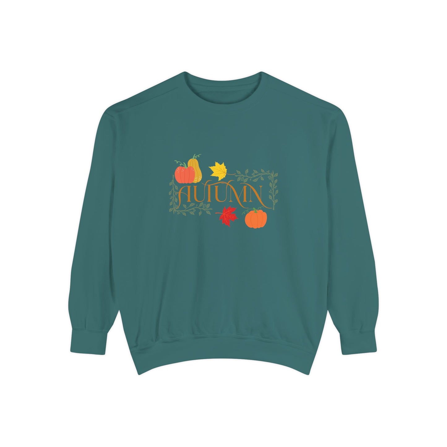 Cozy Autumn Sweatshirt - Unisex Garment-Dyed with Fall Design