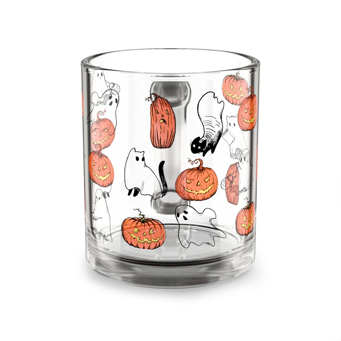 Halloween Ghosts and Jack-O-Lantern Glass Mug - 10oz