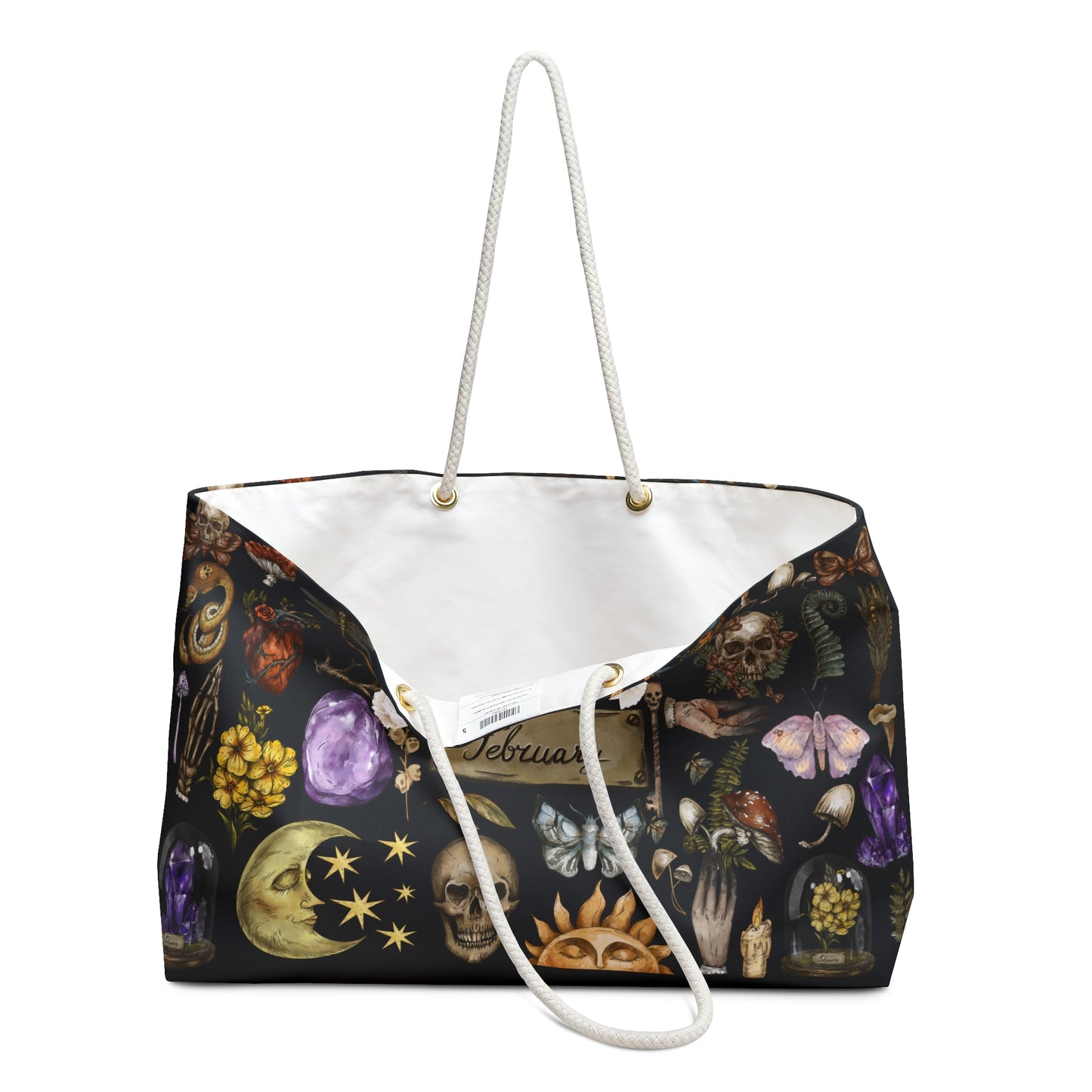 Witchy February Birthstone and Birth Flower Weekender Bag