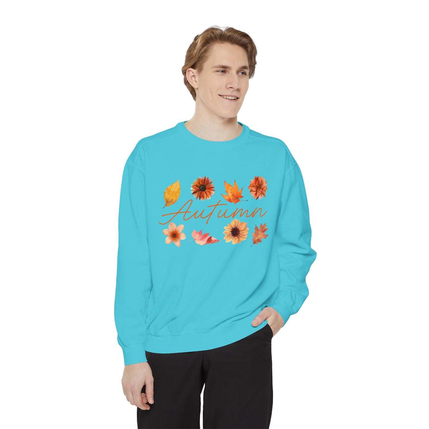 Autumn Floral Unisex Sweatshirt, Cozy Fall Apparel, Perfect for Thanksgiving, Gift Idea for Her or Him, Casual Layering