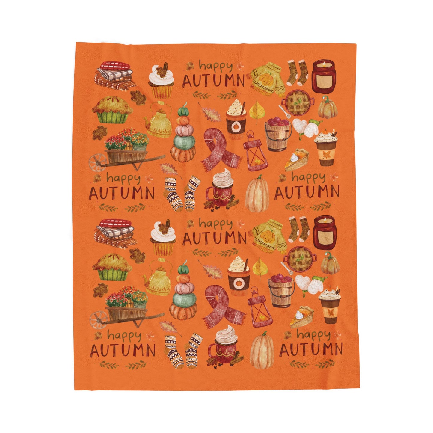 Cozy Autumn Velveteen Plush Blanket in Color Rusta