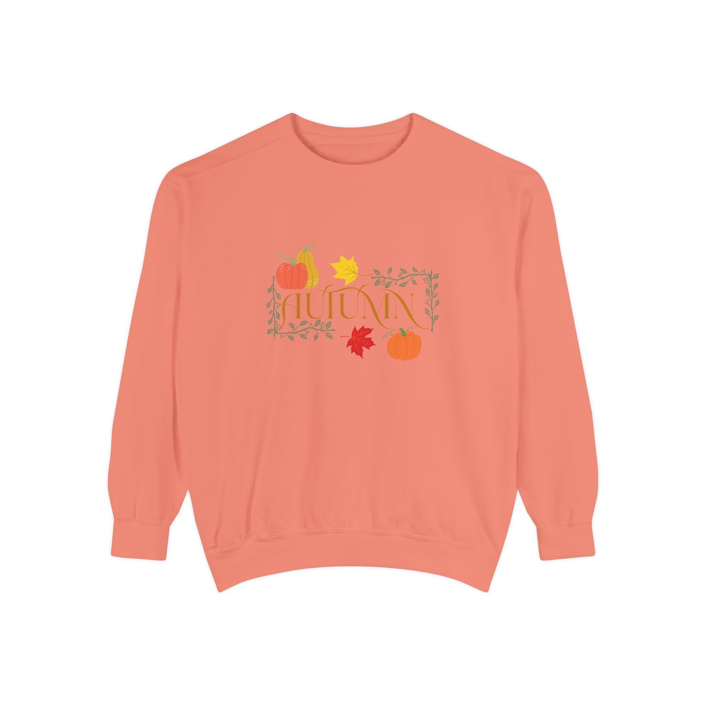 Cozy Autumn Sweatshirt - Unisex Garment-Dyed with Fall Design