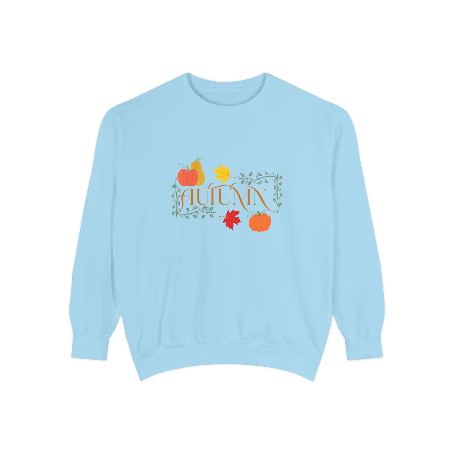 Cozy Autumn Sweatshirt - Unisex Garment-Dyed with Fall Design