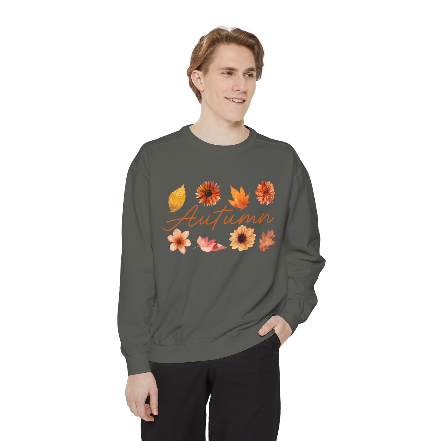 Autumn Floral Unisex Sweatshirt, Cozy Fall Apparel, Perfect for Thanksgiving, Gift Idea for Her or Him, Casual Layering