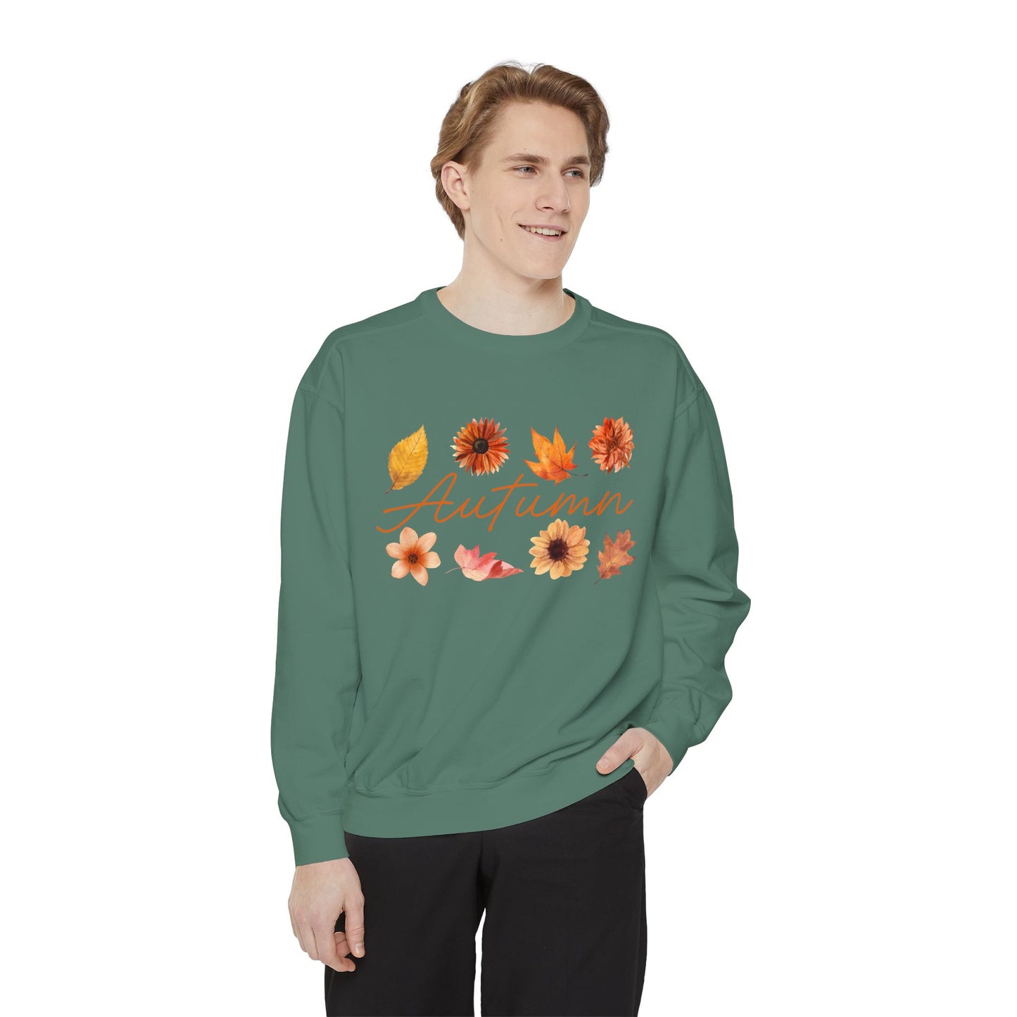 Autumn Floral Unisex Sweatshirt, Cozy Fall Apparel, Perfect for Thanksgiving, Gift Idea for Her or Him, Casual Layering