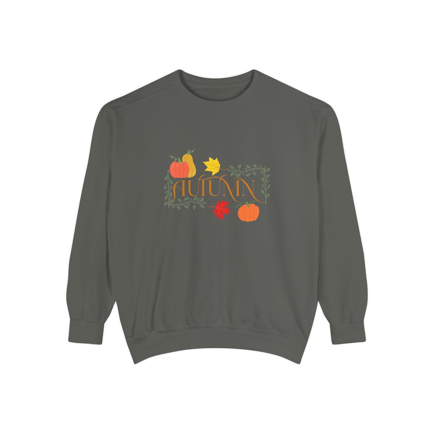 Cozy Autumn Sweatshirt - Unisex Garment-Dyed with Fall Design