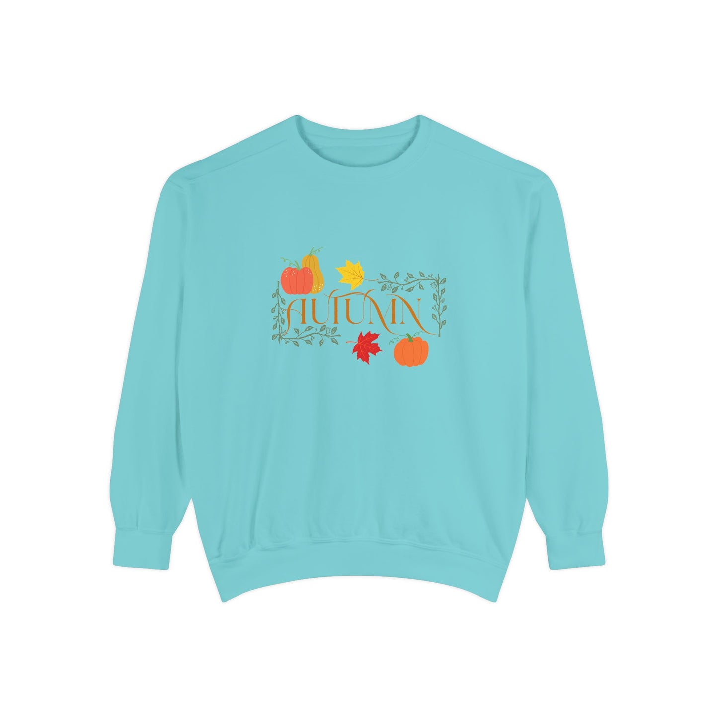 Cozy Autumn Sweatshirt - Unisex Garment-Dyed with Fall Design