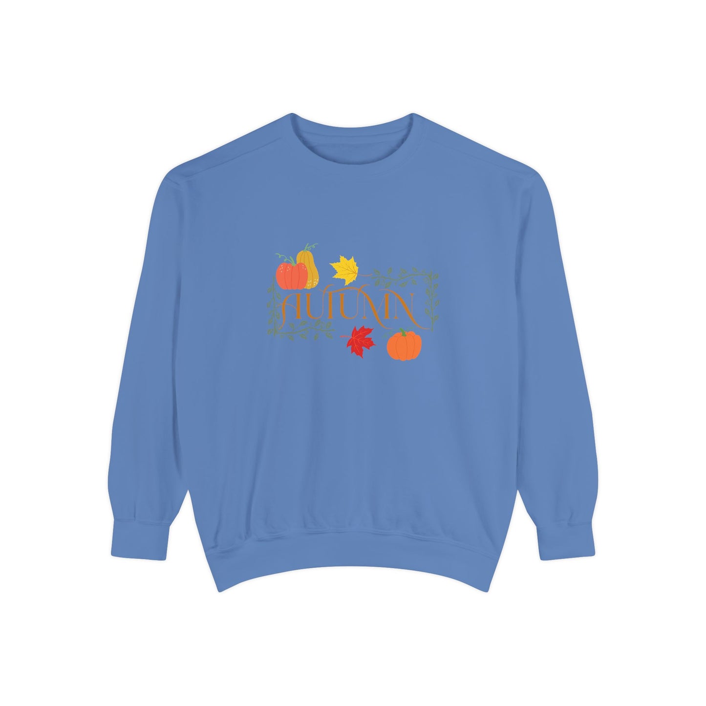 Cozy Autumn Sweatshirt - Unisex Garment-Dyed with Fall Design
