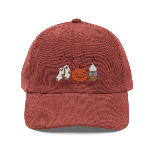 Embroidered Stay Cozy Autumn Vintage Cap
