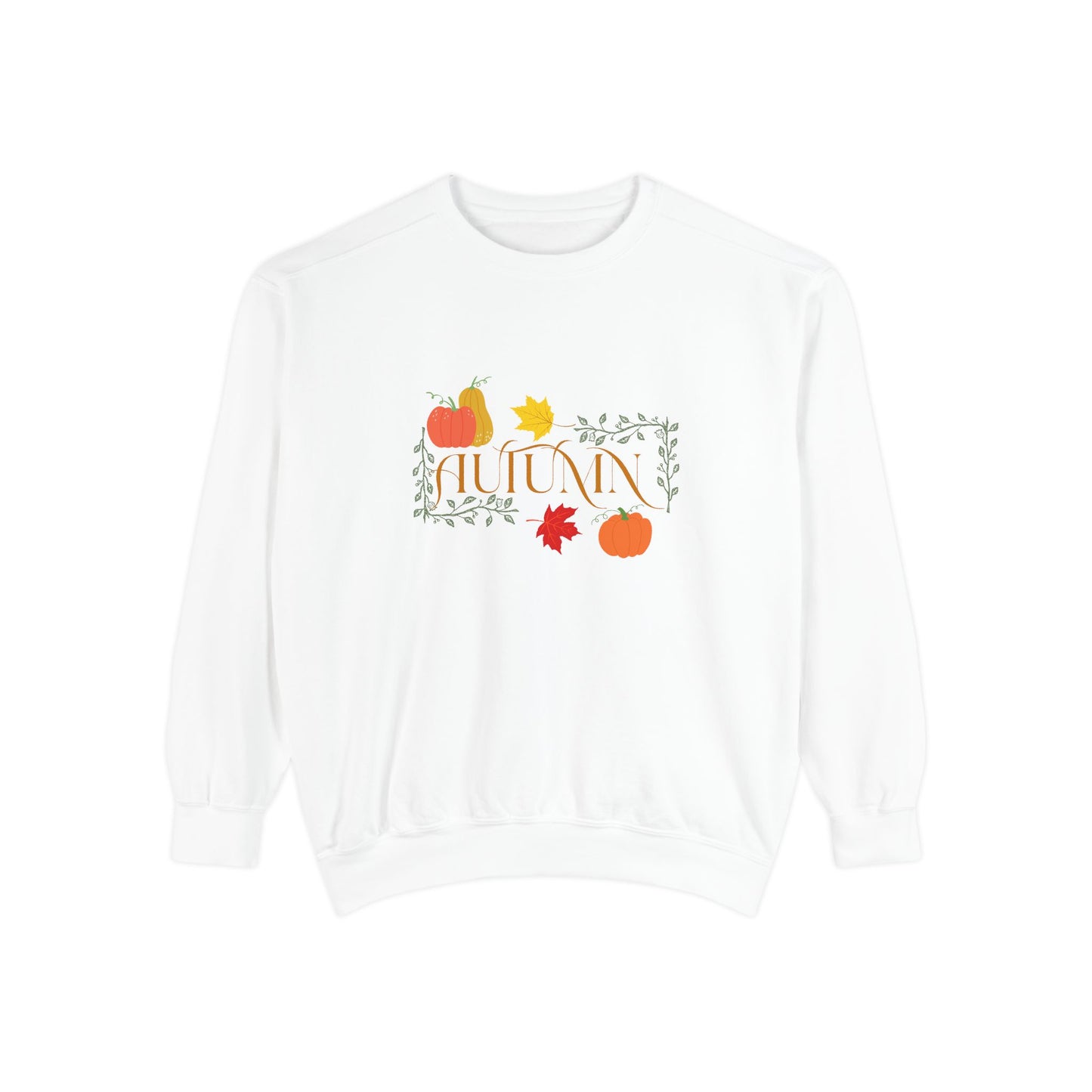 Cozy Autumn Sweatshirt - Unisex Garment-Dyed with Fall Design