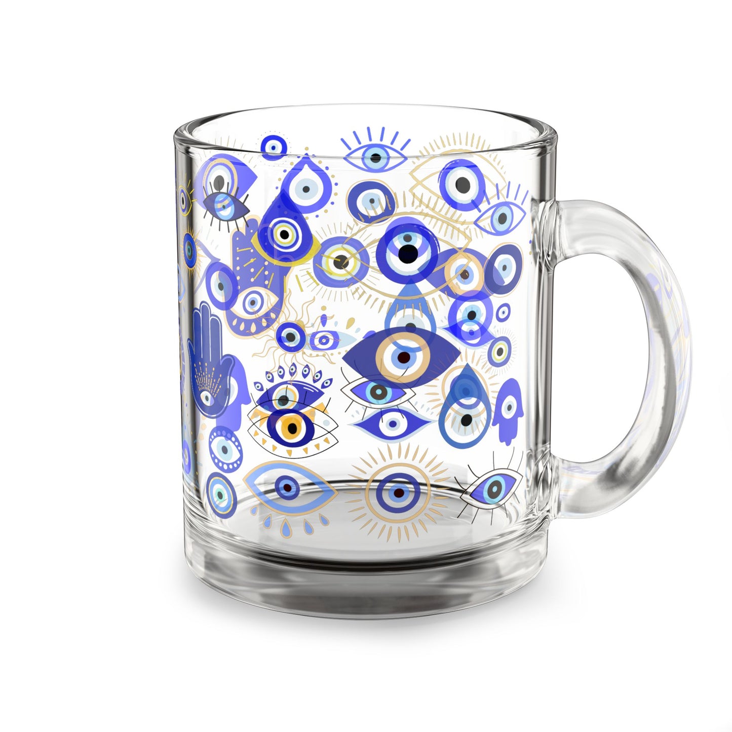 Evil Eye Glass Mug, 10oz