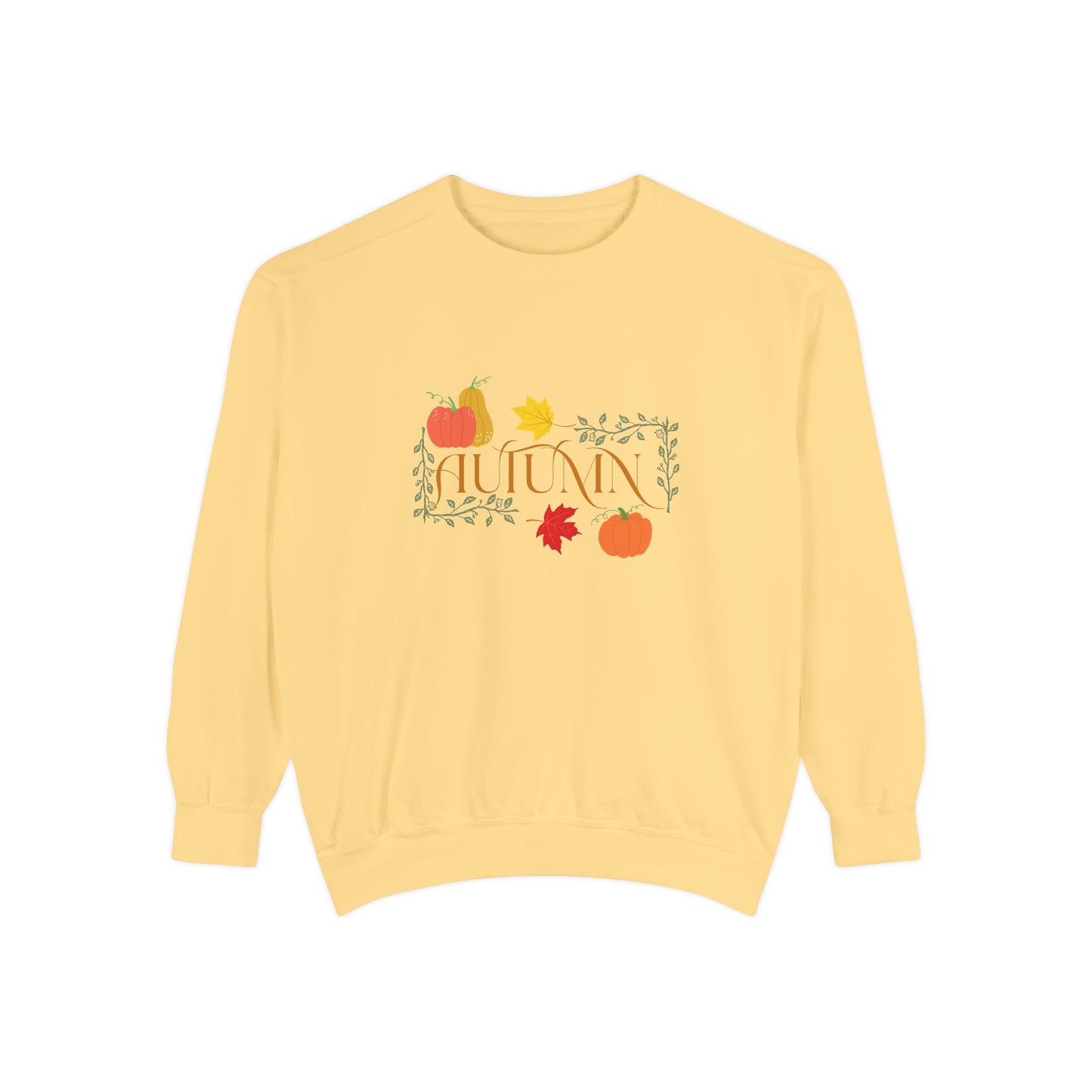 Cozy Autumn Sweatshirt - Unisex Garment-Dyed with Fall Design