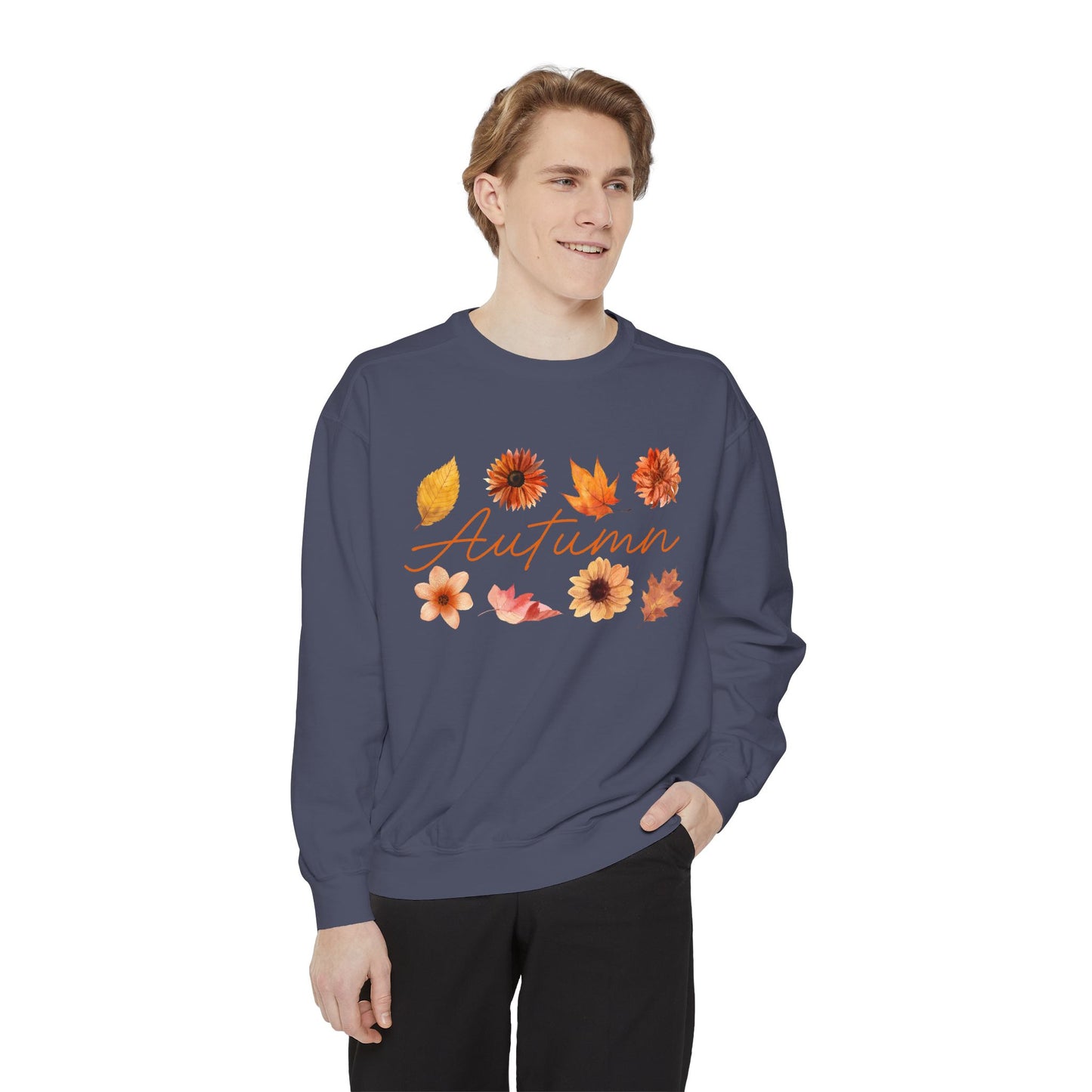 Autumn Floral Unisex Sweatshirt, Cozy Fall Apparel, Perfect for Thanksgiving, Gift Idea for Her or Him, Casual Layering
