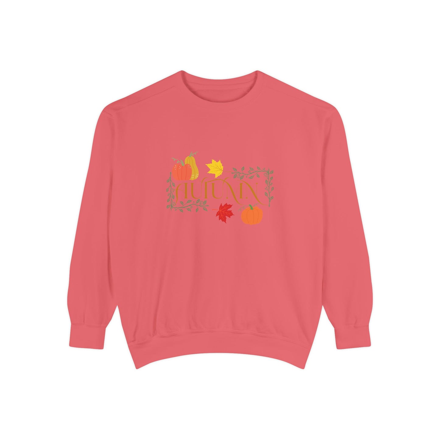 Cozy Autumn Sweatshirt - Unisex Garment-Dyed with Fall Design