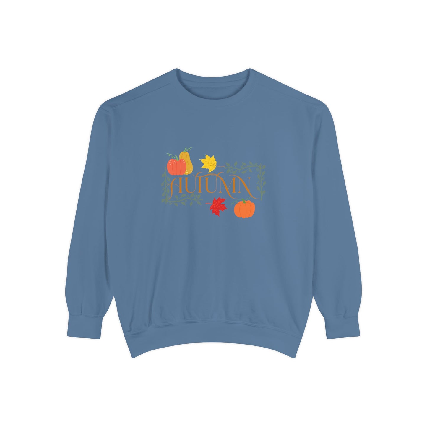 Cozy Autumn Sweatshirt - Unisex Garment-Dyed with Fall Design